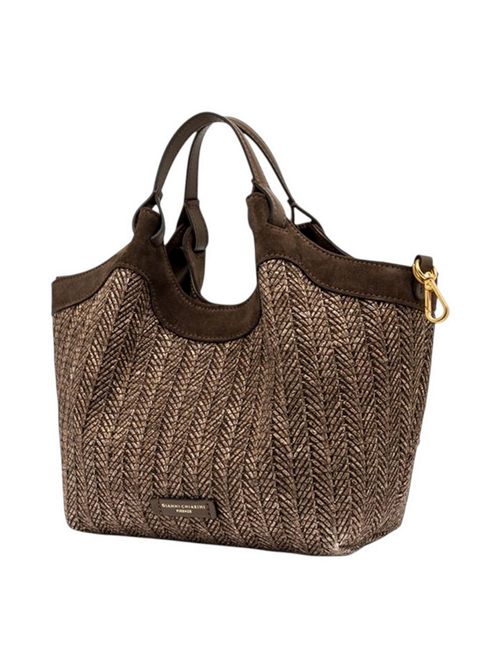 borsa donna dua media in rafia marrone Gianni Chiarini | BS12339-COMMPGLSPG13840